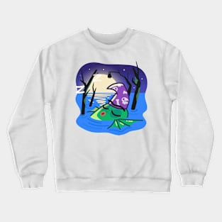 Kappa sleeps in the water under the moonlight Crewneck Sweatshirt